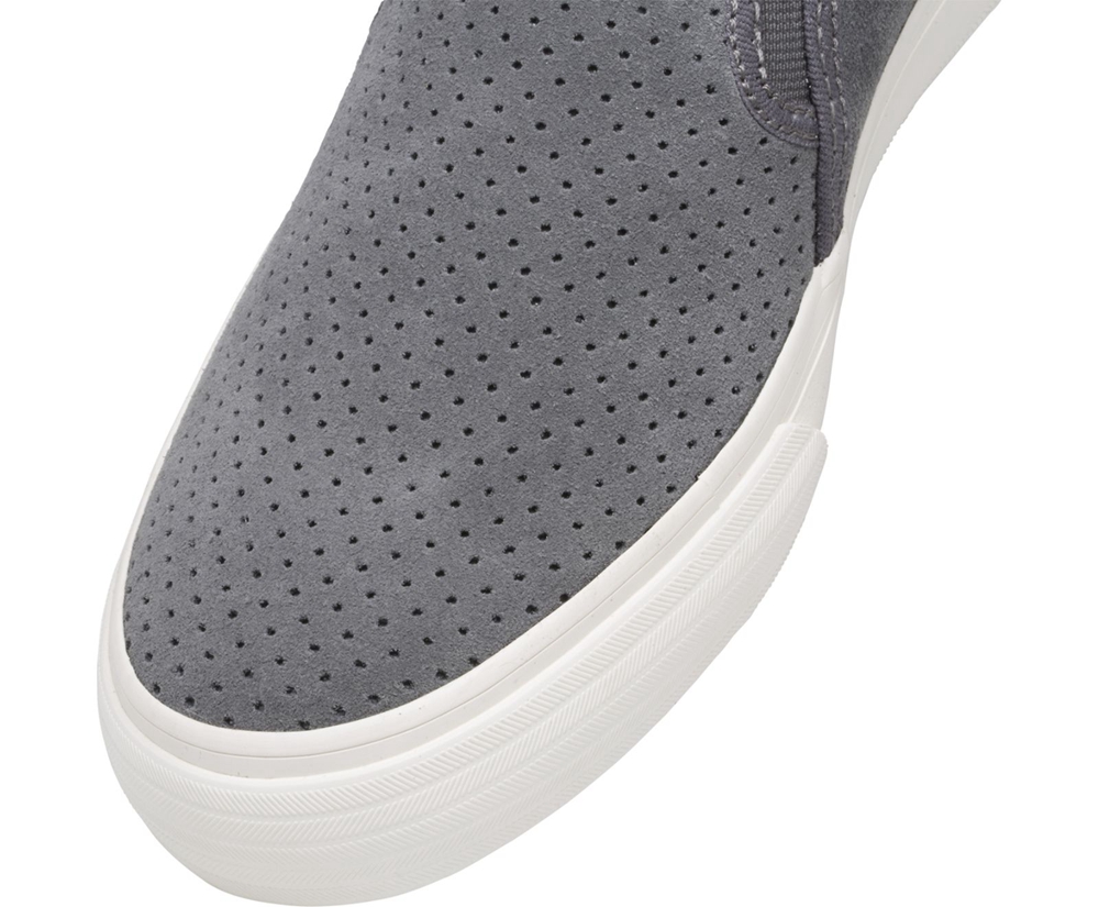 Keds Slip Ons Grey - Double Decker Perf Suede - Womens RPFJIB-014